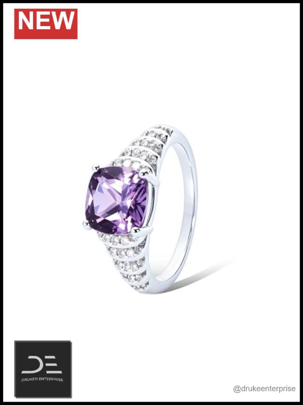 2.7ct Color-Changing Sapphire Cocktail Ring, Rhodium Plated 925 Sterling Silver